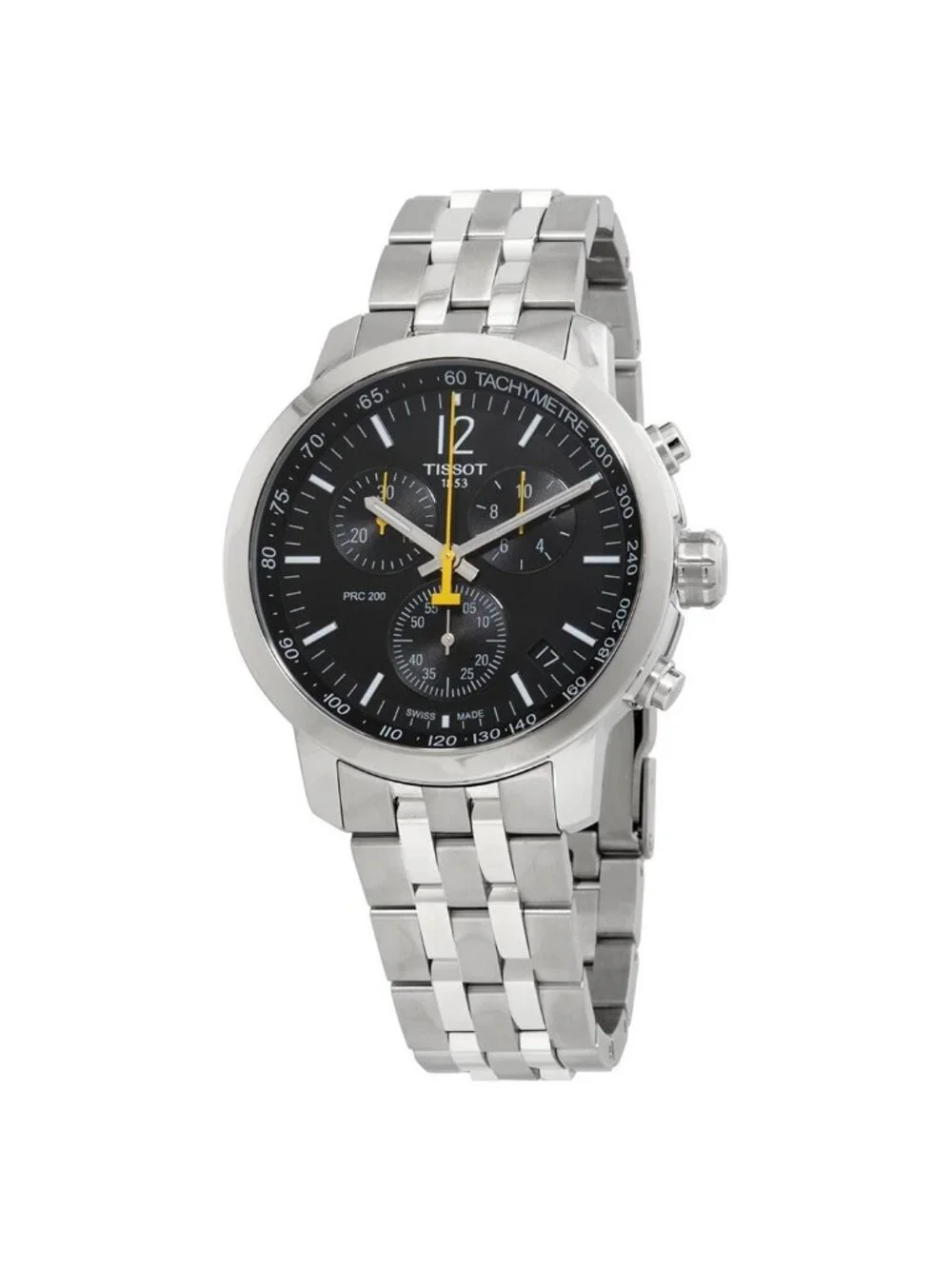 NWT Tissot PRC 200 Chronograph Quartz Black Dial Men's Watch